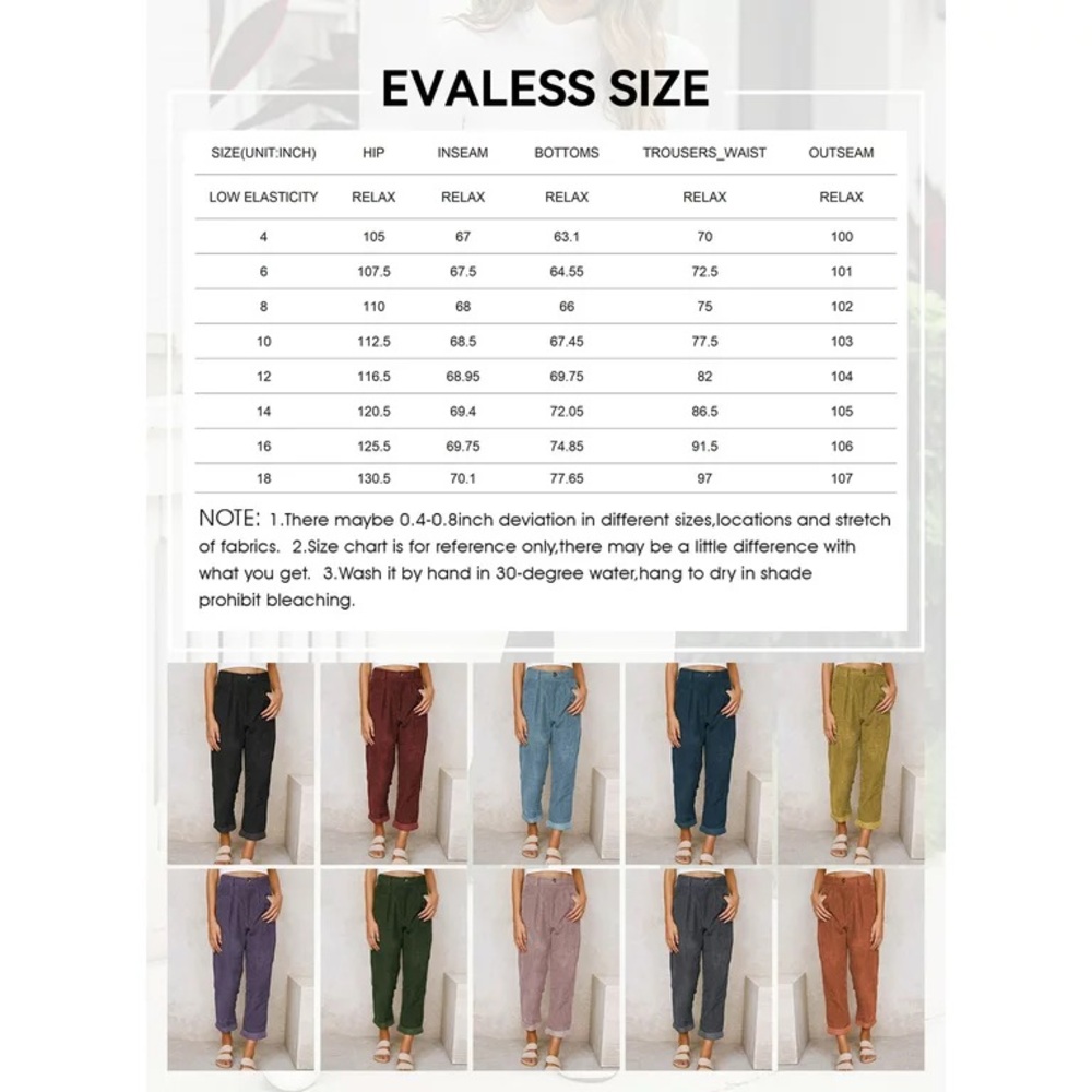 Khaki High Waisted Straight Leg Pants Casual Corduroy Pants Vintage Trousers - Picture 6 of 10